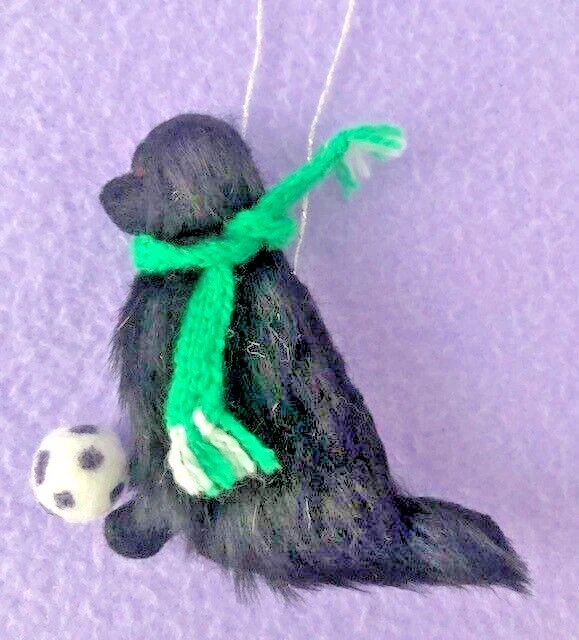 Newfoundland Football Player / Fan -Any Colour Scarf  -  Part Needle Felted Dog.