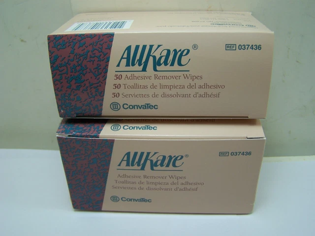 100 toallitas removedoras adhesivas ConvaTec 037436 AllKare, 2 cajas de 50