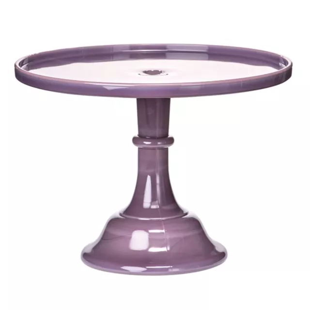 Mosser Glass USA Vintage Cake Stand Eggplant 10 inch