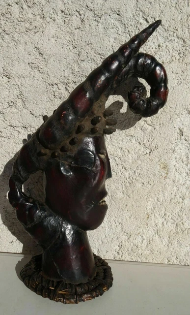 Crest mask EJAGHAM EKOI 41 cm Cameroon African Art