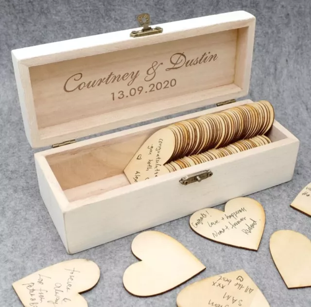 Libro de invitados personalizado, caja rústica de recuerdo de boda, grabado alte