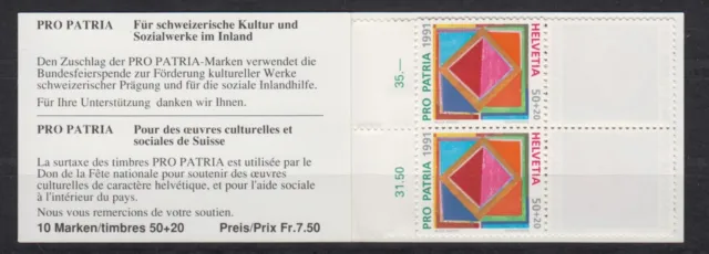 Schweiz MH 0-90 Markenheftchen Pro Patria Kunst & Kultur Gemälde 1991 MNH/**