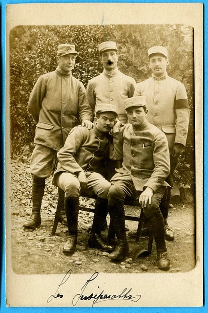 CPA PHOTO : Soldats du 124° Régiment d'Infanterie / 1916