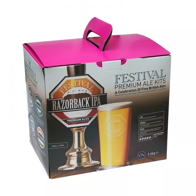 Festival Premium Ale Home Brew Ingredient Kit - Razorback IPA - 40 Pint - 3.6kg