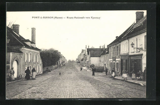 CPA Port-à-Binson, Route Nationale vers Epernay