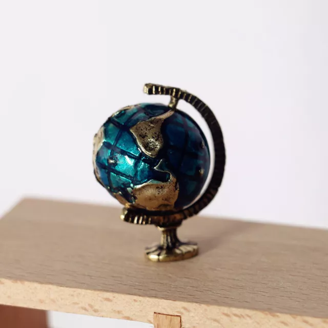 1/12 Scale Dollhouse Miniature Globe Metal Model Doll's House Study Room Decor