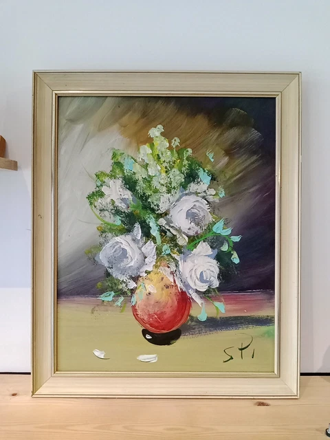 Peinture originale à l'huile sur panneau de bois 50x35 cm