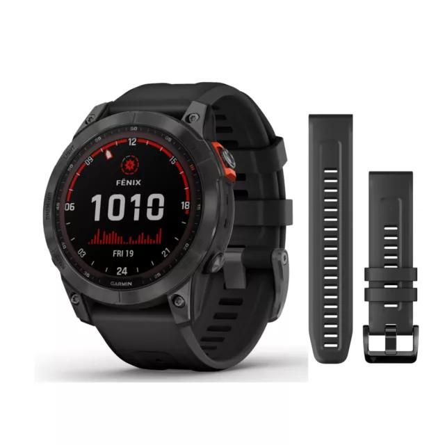 Silicone Noir Bracelet Pour Garmin Fenix 7X, 6X, 6X Pro, 5X, 5X Plus