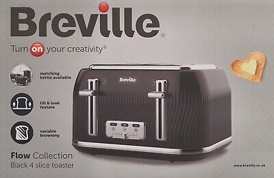 Breville Breville Flow 4-Slice Toaster with High-Lift and Wide SlotsBlack Open Box 