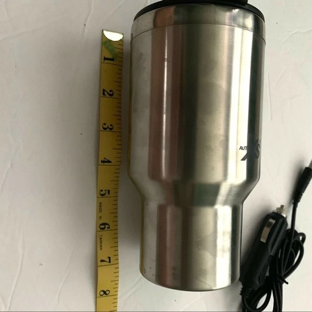 NWOT Auto XS Heated Silver Stainless Steel Travel Mug Auto Plug 16 oz 8