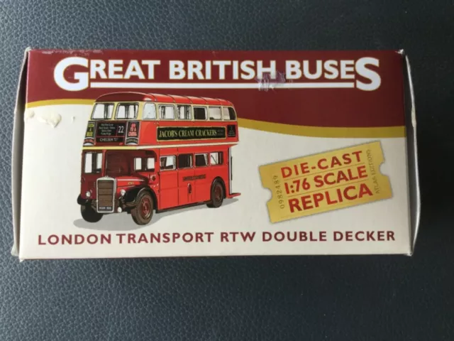 Die Cast 1:76 Scale replica London Transport RTW Double Decker Bus.new boxed.
