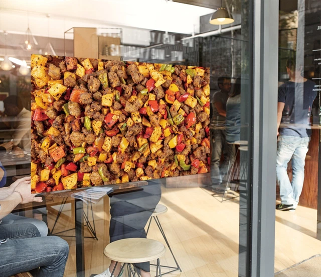 Autocollant Mural 3D Pizza Saucisse - Sticker Vinyle Personnalisable, Design Coloré, N2277, Neuf