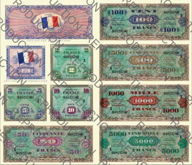 French/France - Allied Military Currency - Wwii Franc 1944 - D-Day * Repro *