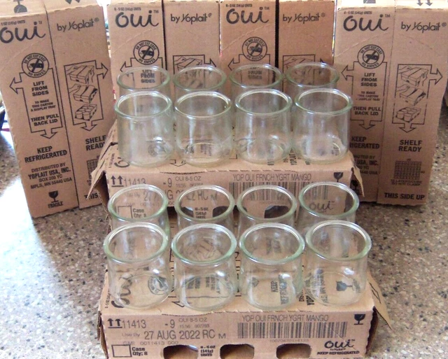 7 Lotes de 8 Tarros de Yogur Yoplait Limpios 5 oz OUI-Artesanía-Plantadora-Alimentos para Bebés-MERMELADA