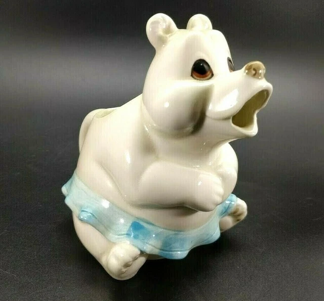 Quon Quon Honey Bear Creamer Blue Skirt Japan Ceramic VTG