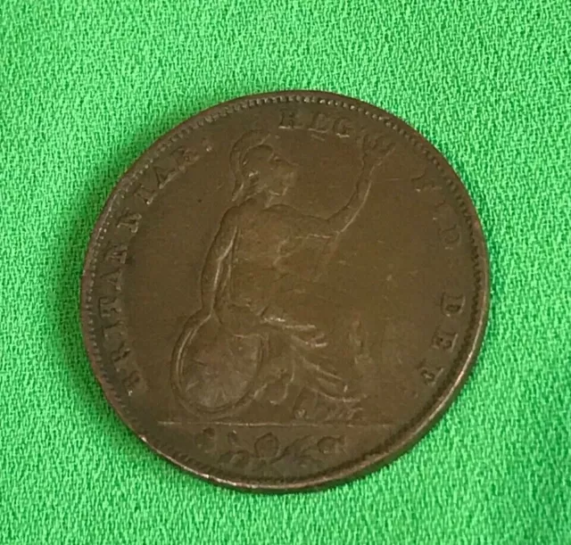 Simply Pièces ~1853 Victoria Farthing Cuivre 4.72 G ⌀ 22 MM Km#725 , Sp #3950