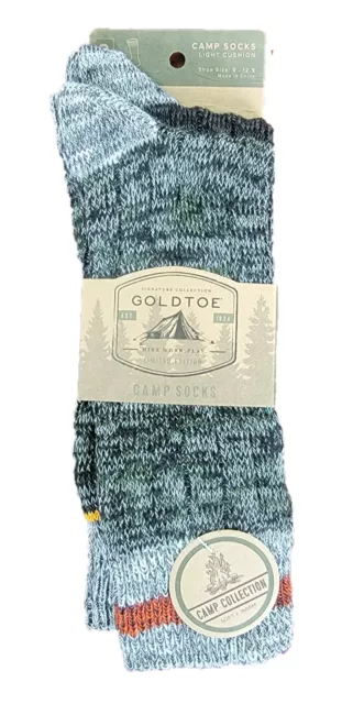 GOLDTOE Signature 2PK Men's Crew Socks Limited Edition Camp Socks, Size 6-12.5