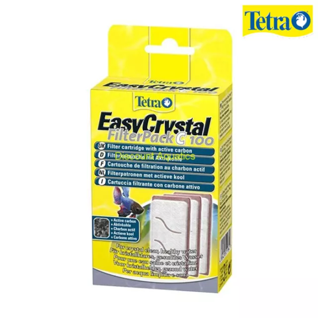 Tetra Easy Crystal Filter Pack C100 Globe Charcoal Carbon Cartridge 3 Pack