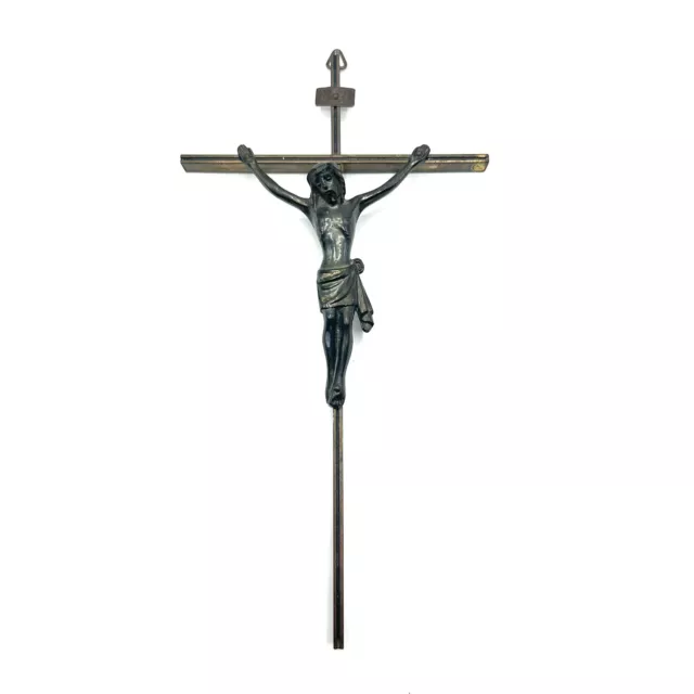 Vintage Metal Brass? West Germany Crucifix Wall Cross Catholic INRI Religious