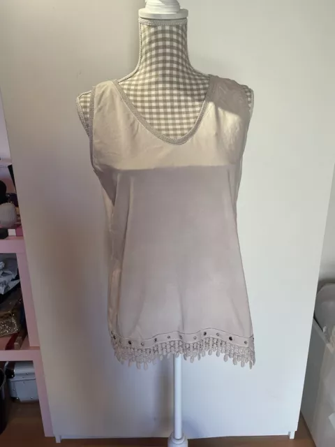 Trägertop Beige Glitzer Nieten Gr.40/42 Neu