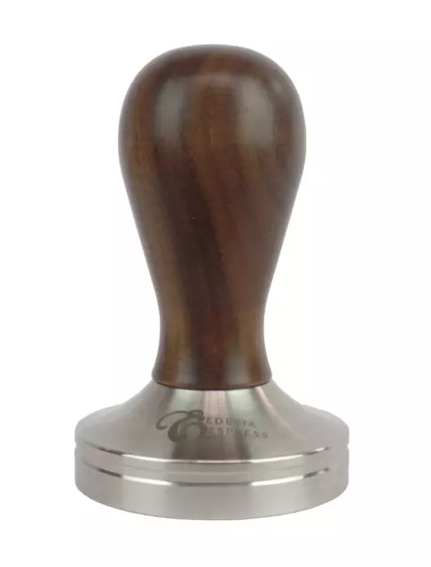 58mm Coffee Espresso Tamper Choice of Hardwood Handle, Flat Stainless Steel Base