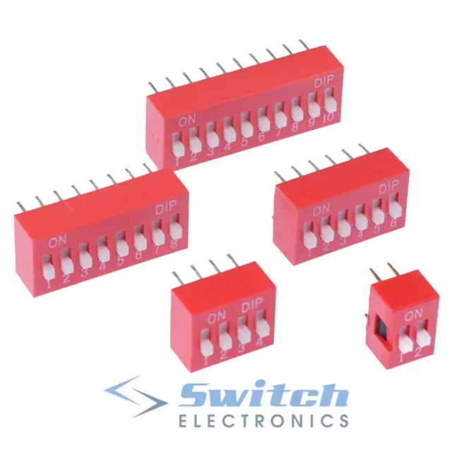 DIP DIL 2.54mm Switch PCB SPST 2 4 6 8 10 Way Pole