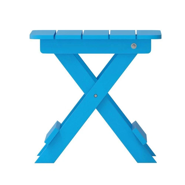 TAYLOR LOGAN SIDE Table 18"x20"x16.25" Blue Rectangle Market Plastic