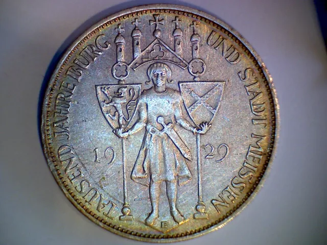 3 Reichsmark 1929 E 100 Jahre Burg und Stadt Meißen