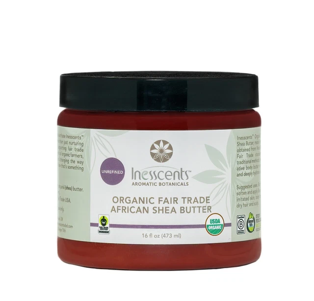 Tuba de mantequilla de karité africano orgánica Inesscents aromatic botanicals 16 oz crema