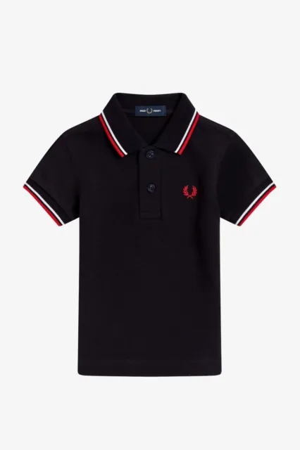 Fred Perry SY1225 My First Fred Perry Polo 6-12 Months Navy Blue BNIB