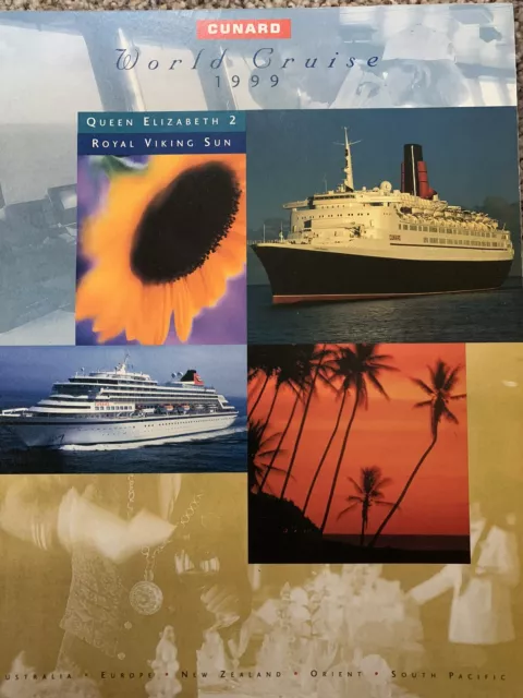 Cunard Line-1999 World Criuse-90 pages-QE2-Royal Viking Sun⚓️