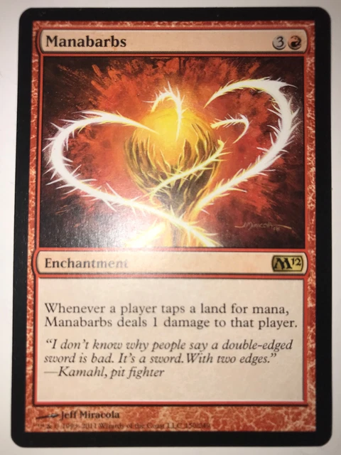 Manabarbs 1x FOIL MTG M12 Magic 2012 Core Set Rare MINT red Manabarbs 1x FOIL MTG M12 Magic 2012 Core Set Rare MINT red