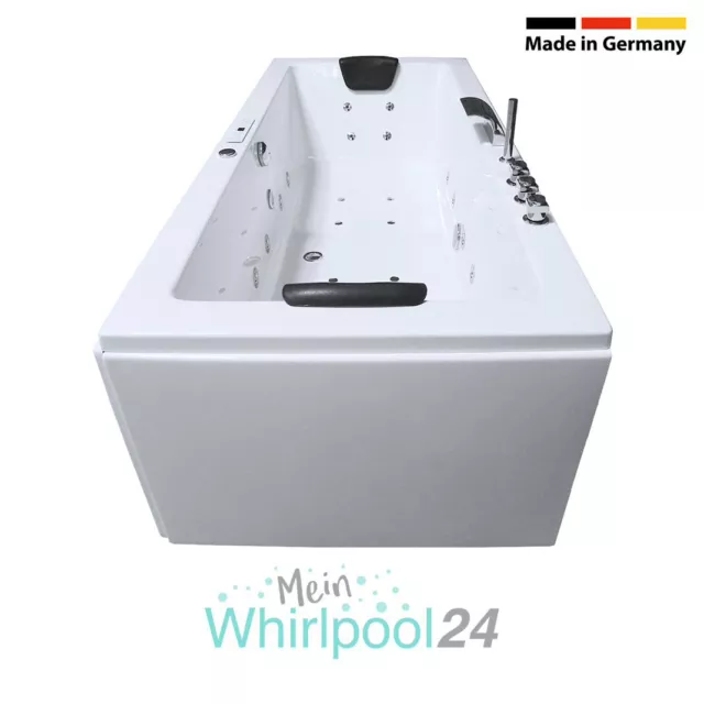 Whirlpool Badewanne Rechteck - Rügen Premium | 2 Personen, Whirlwanne Indoor NEU