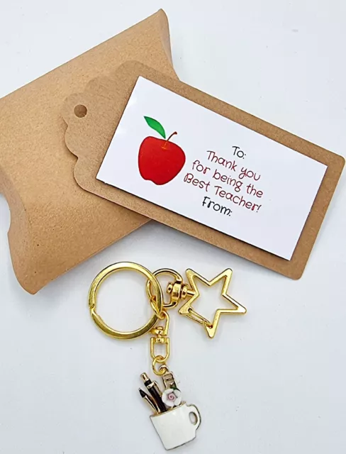 End Of Year Class Student Teacher Gifts Presents Personalised Keyring With Bag