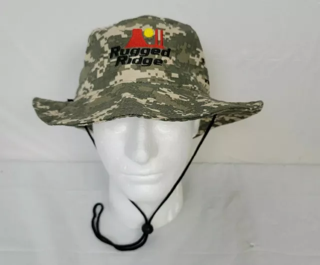 Rugged Ridge Green & Tan Camo Bucket Hat Cap "Making Jeeps Rock" NEW NEVER worn.