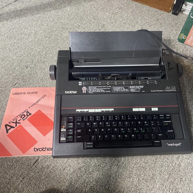 BROTHER AX24 PORTABLE Electronic Typewriter Manual Black Tested Works