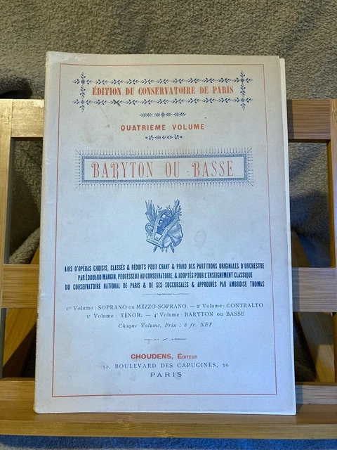 Recueil airs d'opéra éditions Choudens 4 Baryton Basse chant piano Mangin