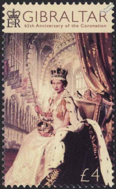 QEII Queen Elizabeth II Coronation 65th Anniversary £4 Stamp (2018 Gibraltar)