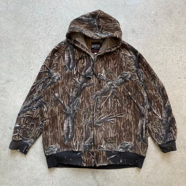 Vintage Treestand Camo Chinella Lite Zip Up Hooded Jacket