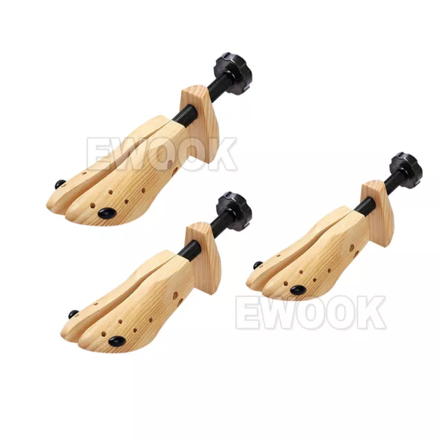 2 Way Timber Wooden Shoe Stretcher Adjustable Unisex Shaper Expander Plugs AU 2