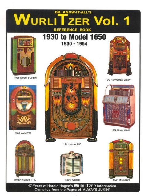 WurliTzer Vol. 1 Ref book 1930-1954 jukebox repair