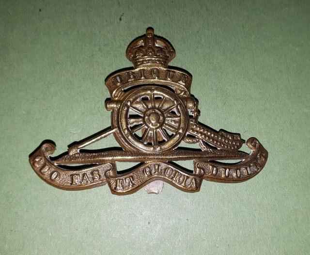 WW2 KINGS CROWN Royal Artillery British Army Brass Cap Badge £7.49 ...