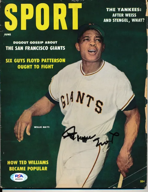 Willie Mays Signed Sports Illustrated Magazine Autograph Auto PSA/DNA AK24315