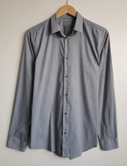 Cos Mens Slim Fit Grey Shirt Size Eur 39 Us 15 3/4  Hardly Worn