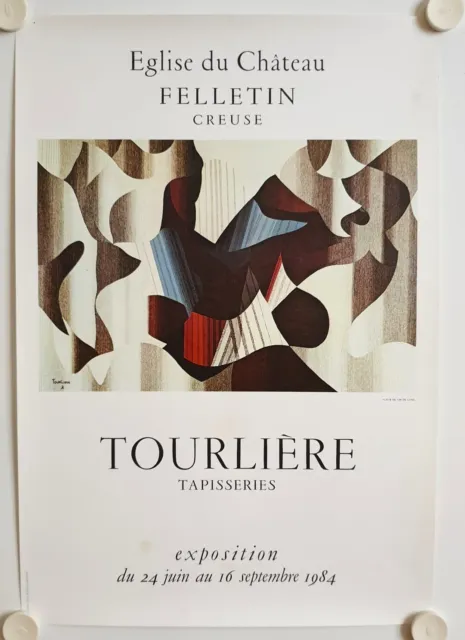 Affiche TOURLIÈRE Tapisseries 1984 Exposition Eglise du Château Felletin Creuse