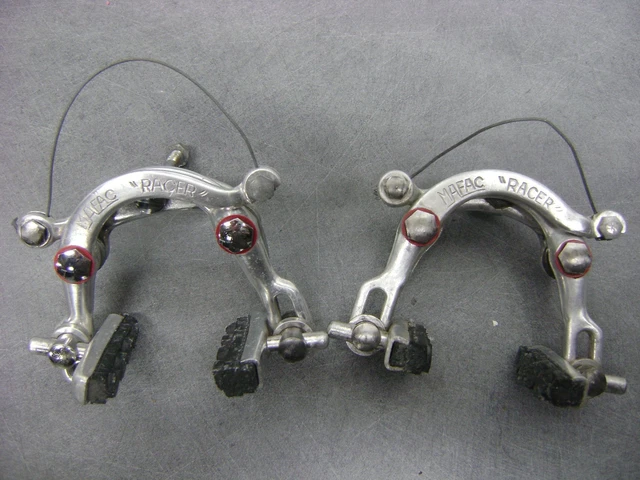 NOS 4 MAFAC RONDELLE DURAL FREIN BICYCLE BRAKE CALIPER OLD BIKE RAID RACER GOLD