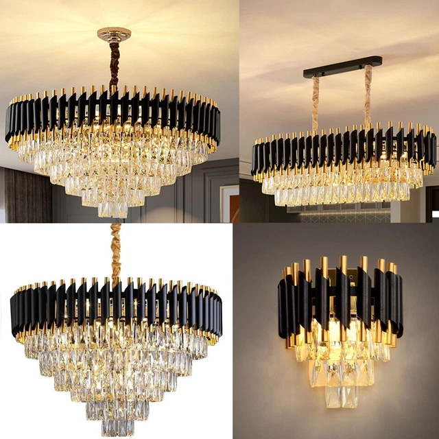 Modern Crystal Chandelier Living Room LED Ceiling Light Luxury Pendant Lamp