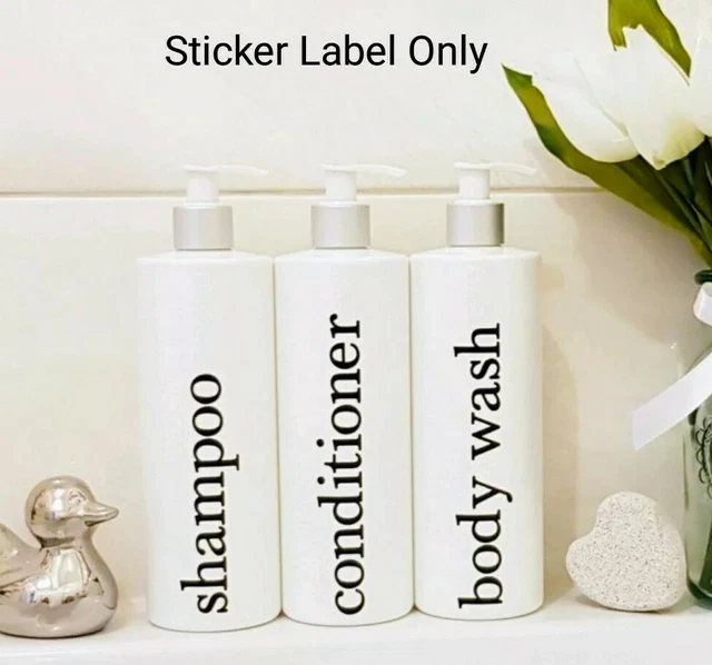 STICKER LABEL FOR Bathroom Dispenser Pump Bottles 500ml/Storage Boxes ...