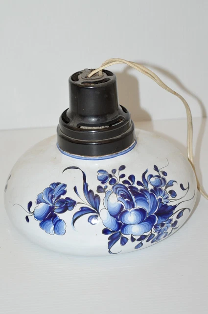 Lampe Berger motif petites fleurs bleu