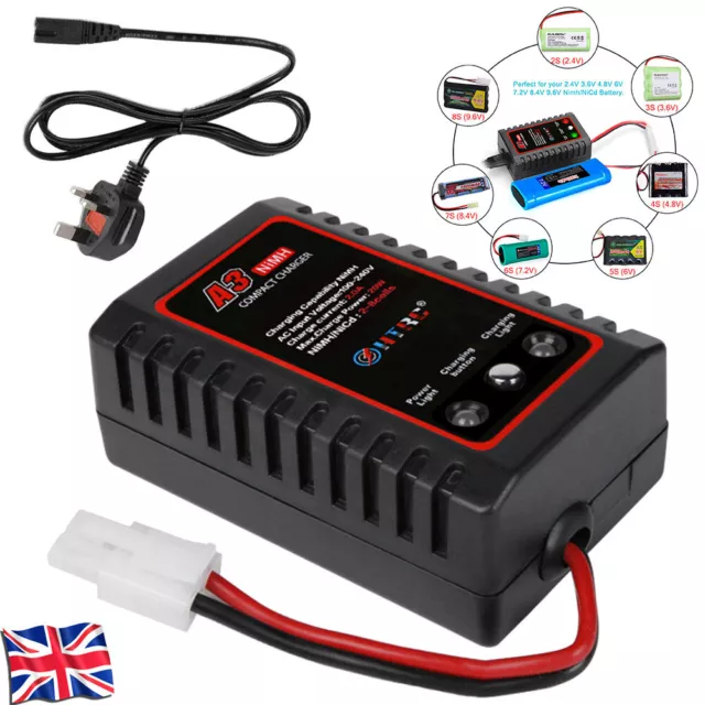 7.2V-9.6V 2A 20W NiMH Battery Charger Fast Charger for RC Car Tamiya Battery UK